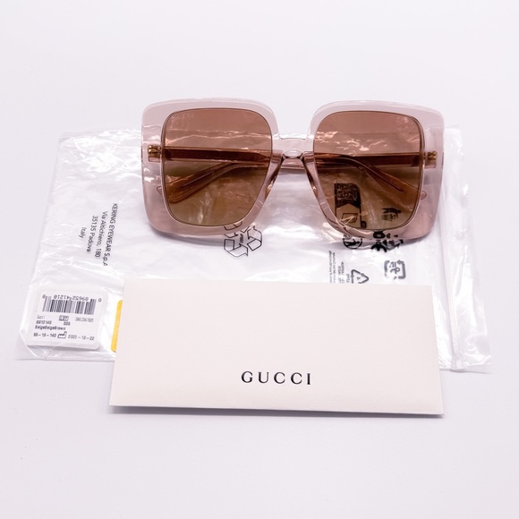NEW GUCCI GG1314S 005 WOMEN BEIGE SQUARE SUNGLASSES GUCCI